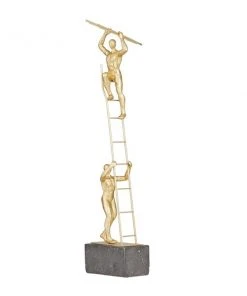 Grayson Lane 13-in x 16-in Contemporary Sculpture Gold Polystone
