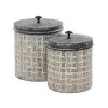 Grayson Lane Farmhouse Decorative Jars Brown Metal - Set of 2