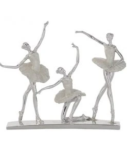 Grayson Lane 12-in x 14-in Glam Sculpture Silver Polystone Dancer