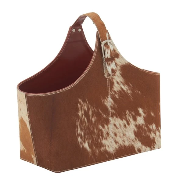 Grayson Lane 15-in x 17-in x 5-in Modern Magazine Rack Holder Brown Leather 4 Grayson Lane 15-in x 17-in x 5-in Modern Magazine Rack Holder Brown Leather - Image 4