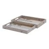 Grayson Lane Coastal Tray Brown Wood - Set of 2