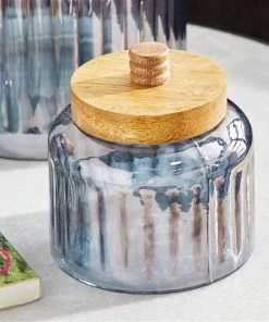 Grayson Lane Farmhouse Decorative Jar in Grey Glass - Set of 3 -GRAYSON LANE shop 330859018 AlternateImage2 l