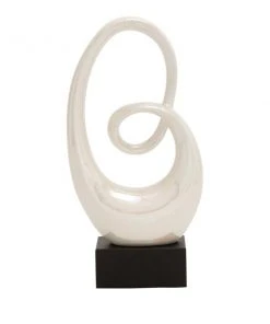 Grayson Lane 21-in x 10-in Modern Sculpture White Porcelain Abstract