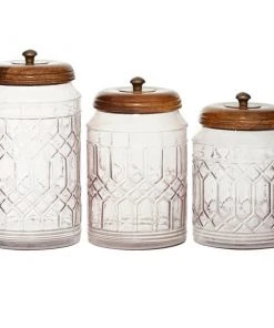 Grayson Lane Farmhouse Decorative Jar in Clear Glass - Set of 3