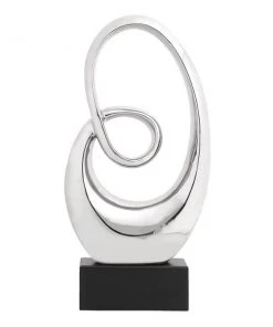 Grayson Lane 21-in x 10-in Modern Sculpture Silver wood Abstract