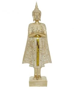 Grayson Lane 25-in x 9-in Glam Sculpture Gold Polystone Buddha