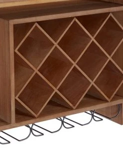 Grayson Lane 9-Bottle Brown Asian Hardwood Wall-Mounted Wine Rack -GRAYSON LANE shop 330859045 AlternateImage2 l