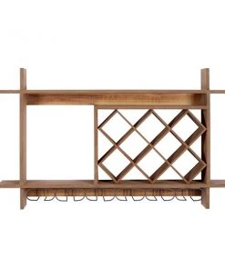 Grayson Lane 9-Bottle Brown Asian Hardwood Wall-Mounted Wine Rack -GRAYSON LANE shop 330859045 AlternateImage4 l