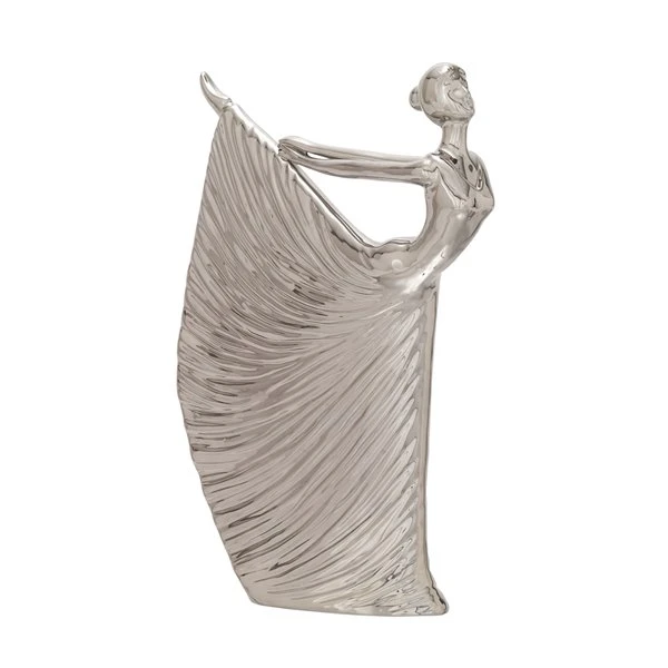 Grayson Lane 15-in x 11-in Traditional Sculpture Silver Porcelain Dancer 3 Grayson Lane 15-in x 11-in Traditional Sculpture Silver Porcelain Dancer - Image 3