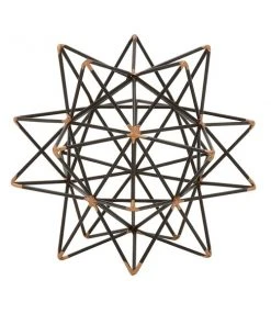 Grayson Lane 7-in x 7-in Modern Sculpture Black Metal Geometric