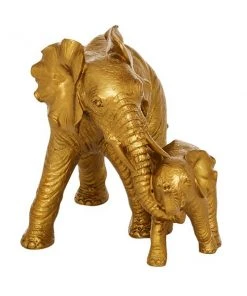 Grayson Lane Gold Resin Elephant Sculpture