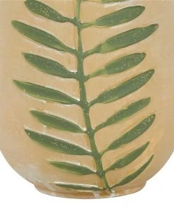 Grayson Lane Tan Ceramic Vase with Leaf -GRAYSON LANE shop 330859620 AlternateImage2 l