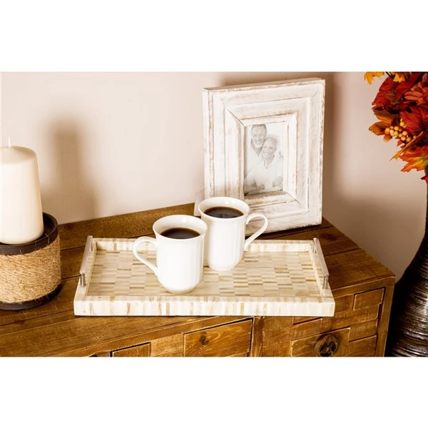 Grayson Lane Cream Wood Trays - Set of 3 2 Grayson Lane Cream Wood Trays - Set of 3 - Image 2