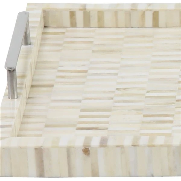 Grayson Lane Cream Wood Trays - Set of 3 3 Grayson Lane Cream Wood Trays - Set of 3 - Image 3