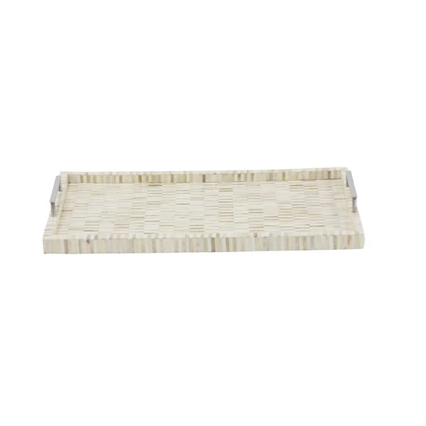 Grayson Lane Cream Wood Trays - Set of 3 4 Grayson Lane Cream Wood Trays - Set of 3 - Image 4