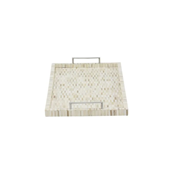 Grayson Lane Cream Wood Trays - Set of 3 5 Grayson Lane Cream Wood Trays - Set of 3 - Image 5