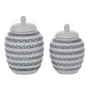 Grayson Lane White Ceramic Decorative Jars - Set of 2