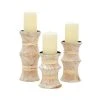 Grayson Lane Set of 3 Natural Wooden Pillar Candle Holder