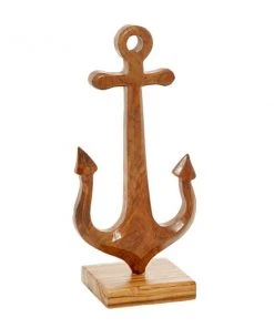 Grayson Lane Brown Teak Wood Anchor Sculpture