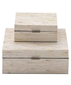 Grayson Lane White Mother of Pearl Boxes - Set of 2