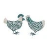 Grayson Lane Turquoise Polystone Rooster Sculpture - Set of 2