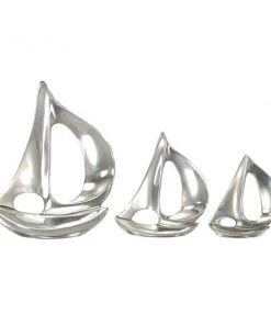 Grayson Lane Aluminum Sailboat Sculptures - Set of 3