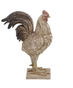 Grayson Lane Beige Polystone Rooster Sculpture