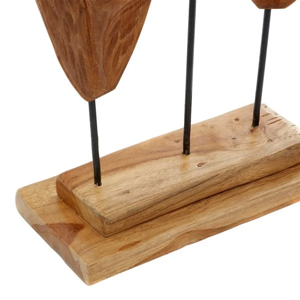 Grayson Lane Brown Teak Wood Leaves Sculpture 3 Grayson Lane Brown Teak Wood Leaves Sculpture - Image 3