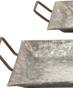 Grayson Lane Grey Metal Trays - Set of 2 -GRAYSON LANE shop 330859716 AlternateImage2 l