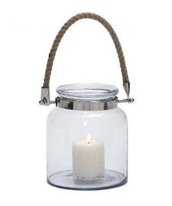Grayson Lane Clear Glass Lantern Candle Holder