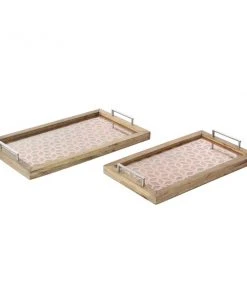 Grayson Lane Brown Mango Wood Trays - Set of 2
