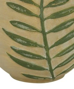 Grayson Lane Tan Coastal Ceramic Vase with Leaf -GRAYSON LANE shop 330859737 AlternateImage2 l