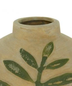 Grayson Lane Tan Coastal Ceramic Vase with Leaf -GRAYSON LANE shop 330859737 AlternateImage3 l