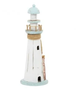 Grayson Lane White Wood Lighthouse Sculpture