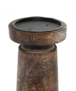 Grayson Lane Natural Brown Wooden Pillar Candle Holder - Set of 3 -GRAYSON LANE shop 330859754 AlternateImage4 l
