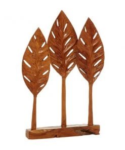 Grayson Lane Natural Brown Teak Wood Abstract Sculpture
