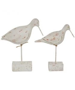 Grayson Lane White Polystone Bird Sculptures - Set of 2