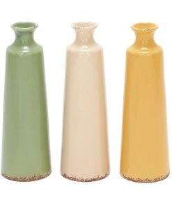Grayson Lane Assorted Colours Stoneware Vases - Set of 3