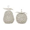 Grayson Lane Silver Metal Fruit Sculptures - Set of 2