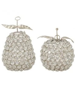 Grayson Lane Silver Metal Fruit Sculptures - Set of 2