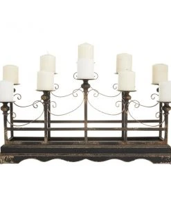 Grayson Lane 10-Candle Black Metal Candelabra Candle Holder