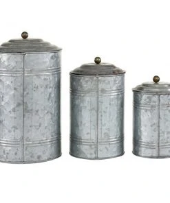 Grayson Lane Grey Metal Decorative Jars - Set of 3 -GRAYSON LANE shop 330859799 AlternateImage6 l