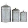 Grayson Lane Grey Metal Decorative Jars - Set of 3