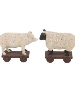 Grayson Lane White Polystone Farm Animal Sculptures - Set of 2