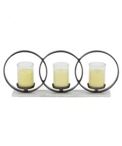 Grayson Lane 3-Candle Black Aluminum Votive Candle Holder