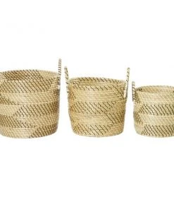 Grayson Lane Beige Sea Grass Storage Baskets - Set of 3