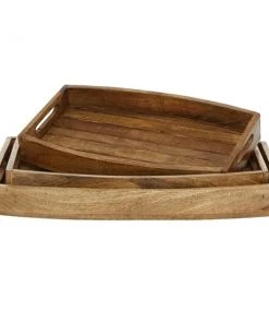 Grayson Lane Brown Rustic Mango Wood Trays - Set of 3 -GRAYSON LANE shop 330859833 AlternateImage5 l
