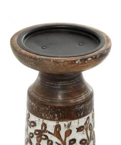 Grayson Lane Natural Mango Wood Pillar Candle Holder - Set of 3 -GRAYSON LANE shop 330859847 AlternateImage4 l