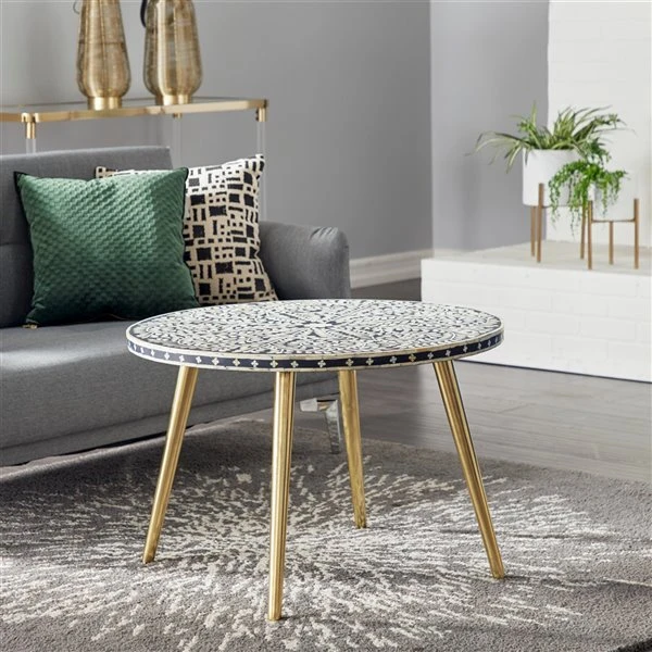 Grayson Lane White and Black Wood Coffee Table 2 Grayson Lane White and Black Wood Coffee Table - Image 2