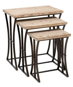 Grayson Lane Brown Fir Wood Accent Table Set - 3-Piece